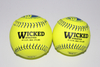 Fabrikpreis 11/12 Zoll Wicked Softball-Lederbezug Poly Core Blaue Nähte .47 Cor 375 LBS Kompression 12er-Pack USSSA Classic Fastpitch