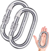 Robuster Karabiner-Clip, Kletterkarabiner, 25 kn (5600 lbs), Haken mit Schraubverschluss, vielseitig einsetzbar für Klettern, Takelage, Seile, Hängematten (O-Form)