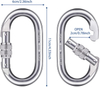 Robuster Karabiner-Clip, Kletterkarabiner, 25 kn (5600 lbs), Haken mit Schraubverschluss, vielseitig einsetzbar für Klettern, Takelage, Seile, Hängematten (O-Form)