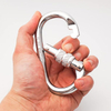 Robuster Karabiner-Clip, Kletterkarabiner, 25 kn (5600 lbs), Haken mit Schraubverschluss, vielseitig einsetzbar für Klettern, Takelage, Seile, Hängematten (O-Form)