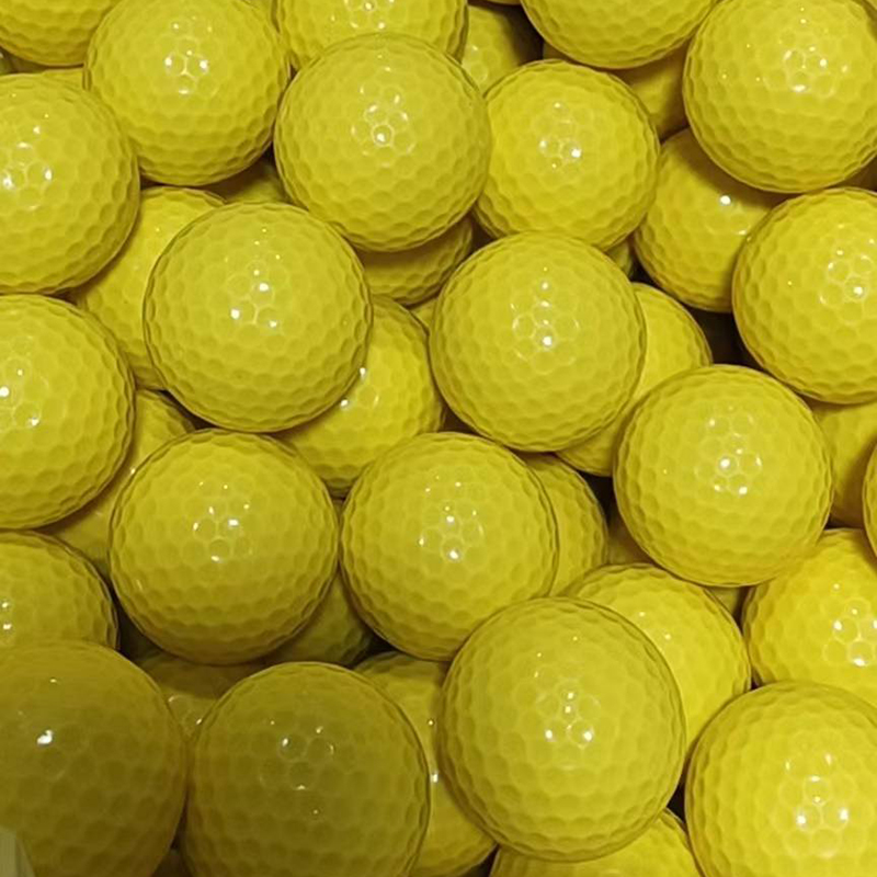Fabrikpreis 2-lagiger Golf-Range-Ball zum Üben, gelbe Farbe, individuelles Logo