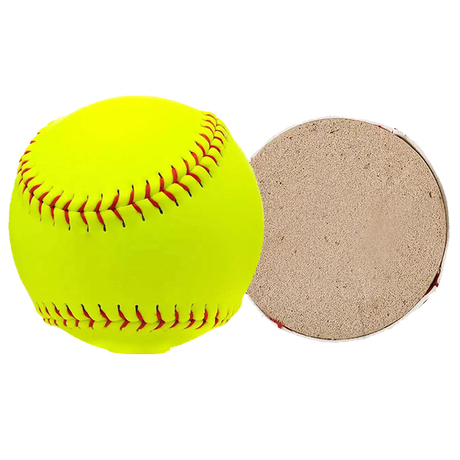 Offizielle Größe und Gewicht, individuell angepasster Logo-bedruckter Softball aus weichem Schaumstoff in der Mitte, grüner PVC-Kunstleder-Softball