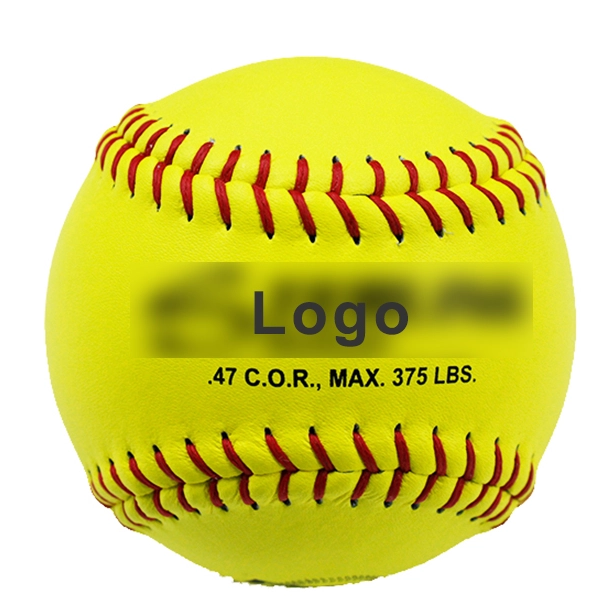 Benutzerdefinierter Logo-Lederbezug, hochdichter Kork, 47 COR, 375 Kompression, erhöhte Nähte, Softball