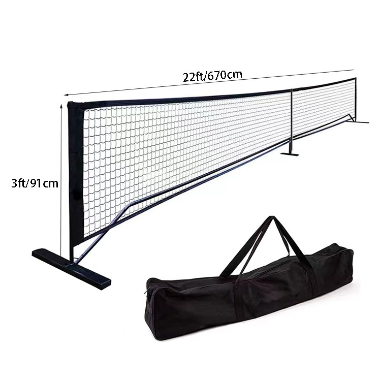 Tragbares Pickleball-Netz zum Fabrikpreis, 22 * ​​3FT, Metallrahmen und PE-Netz mit Tragetasche für den Innen- und Außenbereich