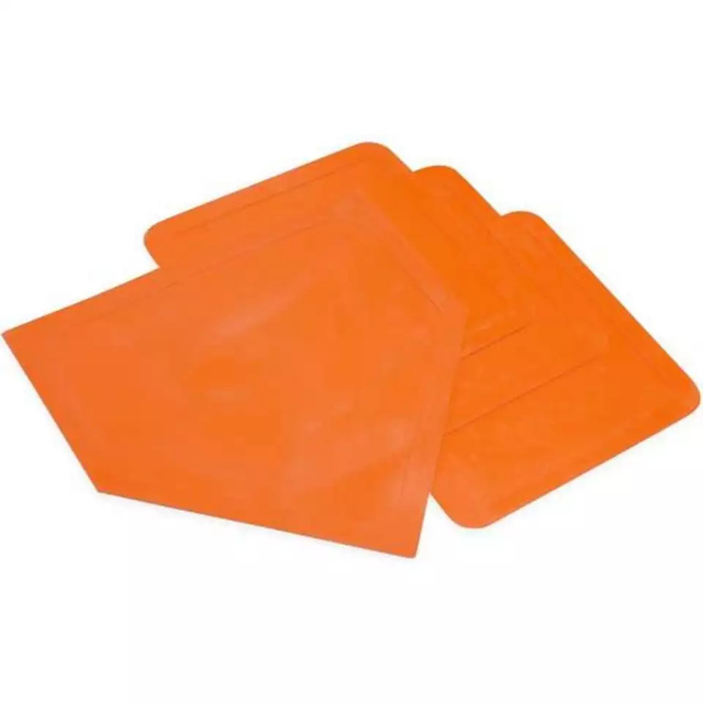 Gummi-Softball-Baseball-Base-Set für Zuhause und Pitchers Mound, orangefarbene Baseballplatte