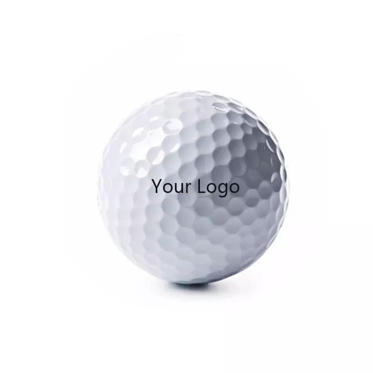 Hochwertiger Surlyn-Trainingsgolfball mit individuellem Logo in weißer Farbe, 4 Stück 