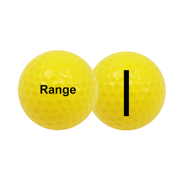 Fabrikpreis 2-lagiger Golf-Range-Ball zum Üben, gelbe Farbe, individuelles Logo