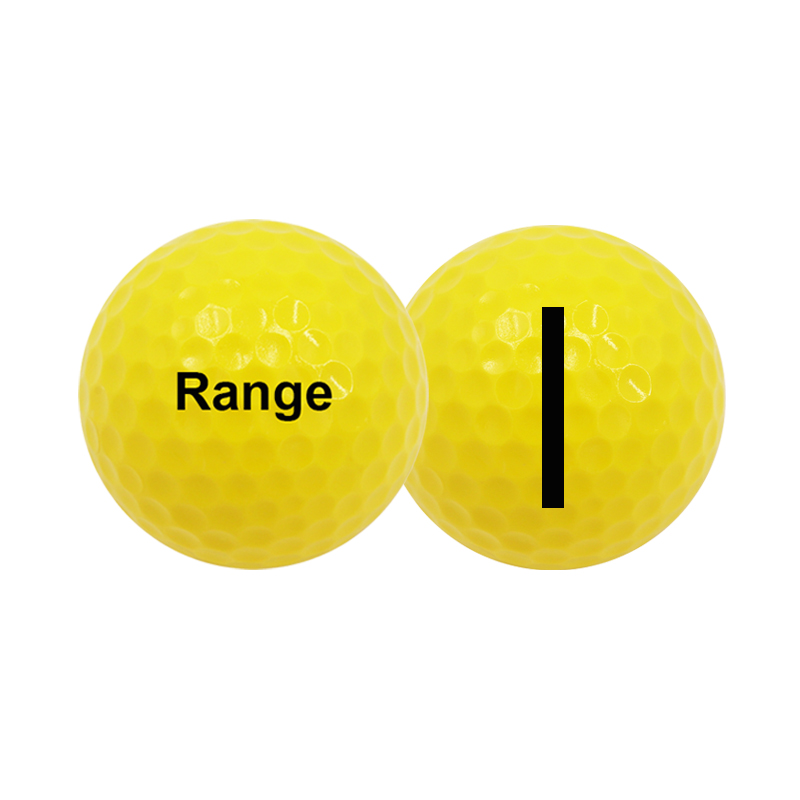Fabrikpreis 2-lagiger Golf-Range-Ball zum Üben, gelbe Farbe, individuelles Logo